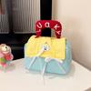 Dopamine Splicing Cosmetic Bag Large Capacity Portable Travel Handbag Cute Cartoon Partition Cosmetic Storage Bag