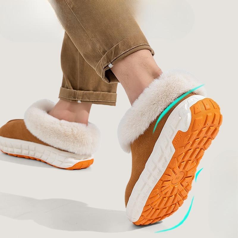 Thick-soled Cotton Shoes for Indoor Home Use, Anti-slip and Warm Bags, and Slippers for Outdoor Wear