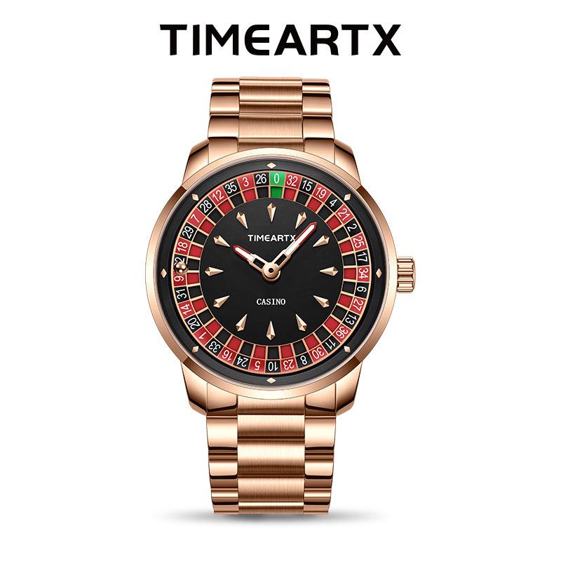 Men's Trendy Luminous Waterproof Quartz Watch with Leather Strap
