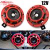 2 Stück Rotes Hella Super Lautes Kompaktes Elektrisches Blast-Ton Lufthorn Kit 12V 115DB Für Motorrad Auto Rundes Horn