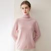Women's Pure Cashmere High Neck Sweater with Rolled Hem