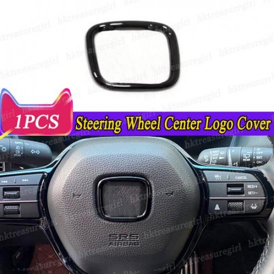 1pcs Black Steering Wheel Center Logo Cover Trim For Honda CRV CR-V 2023-2024