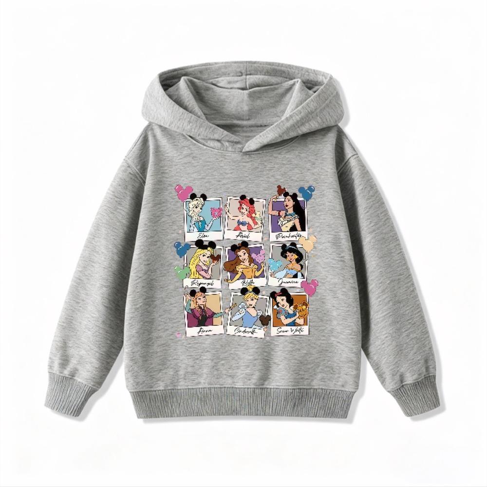 Disney Princess Childrens Hoodie Girls Clothing Disney Autumn and Winter Warm Fashionable Versatile Children's Hoodie Sweatshirt
