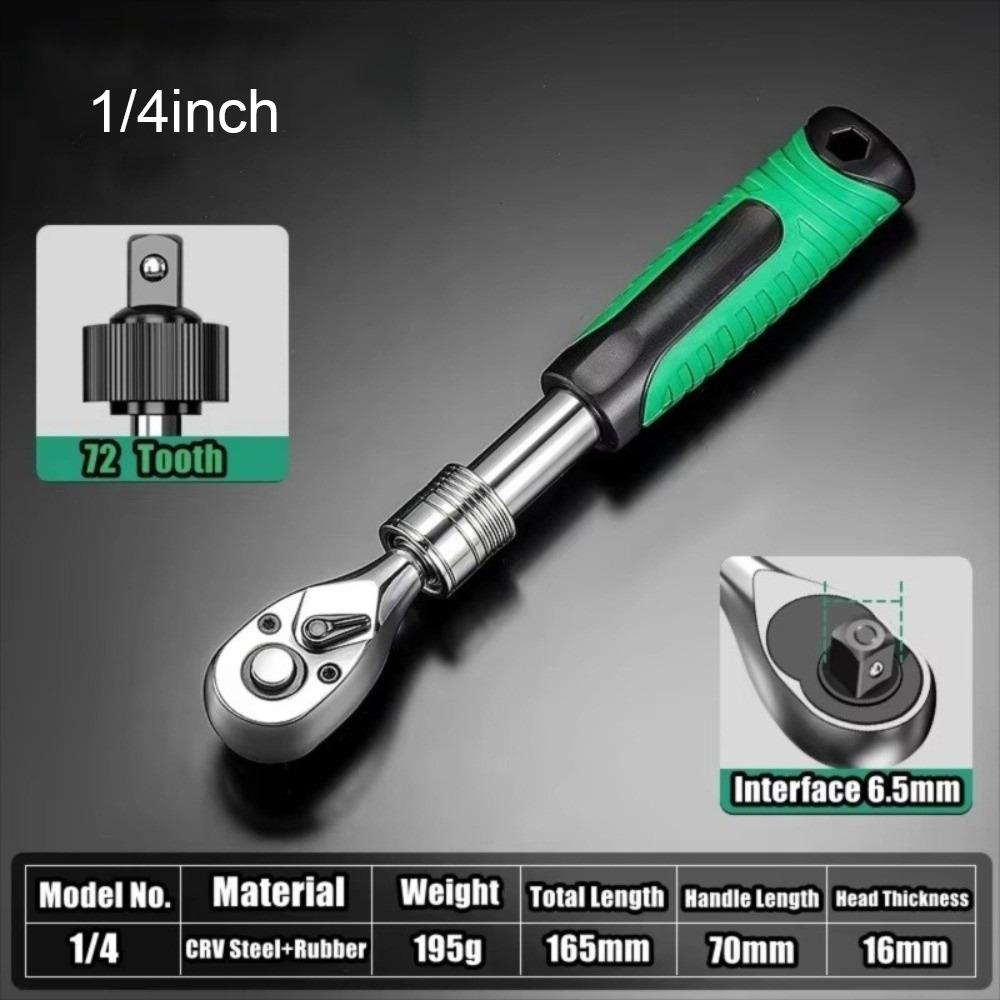 72 Tooth Telescopic Socket Ratchet Quick Release High Accuracy Socket Wrench Extendable Handle Flexible Head Ratchet Wrench