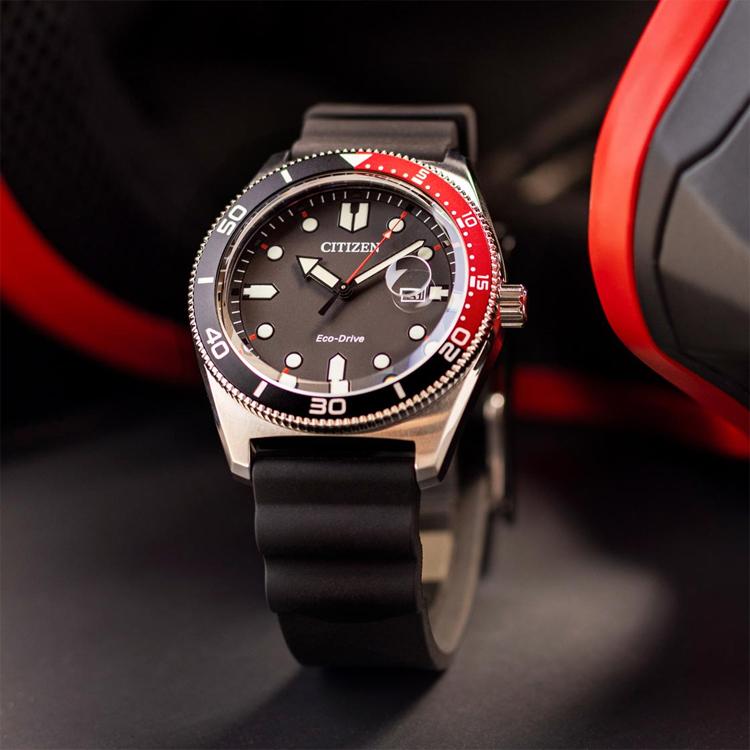 CITIZEN Ecology Drive Collection 100m Water Resistant Light Powered Quartz Movement PU Strap Watch AW1769-10E