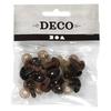 Assorted Nose and Eyes for Teddy Bears - Black - 10 To 25 Mm - 12 Pcs - Plastic - Locking Disc