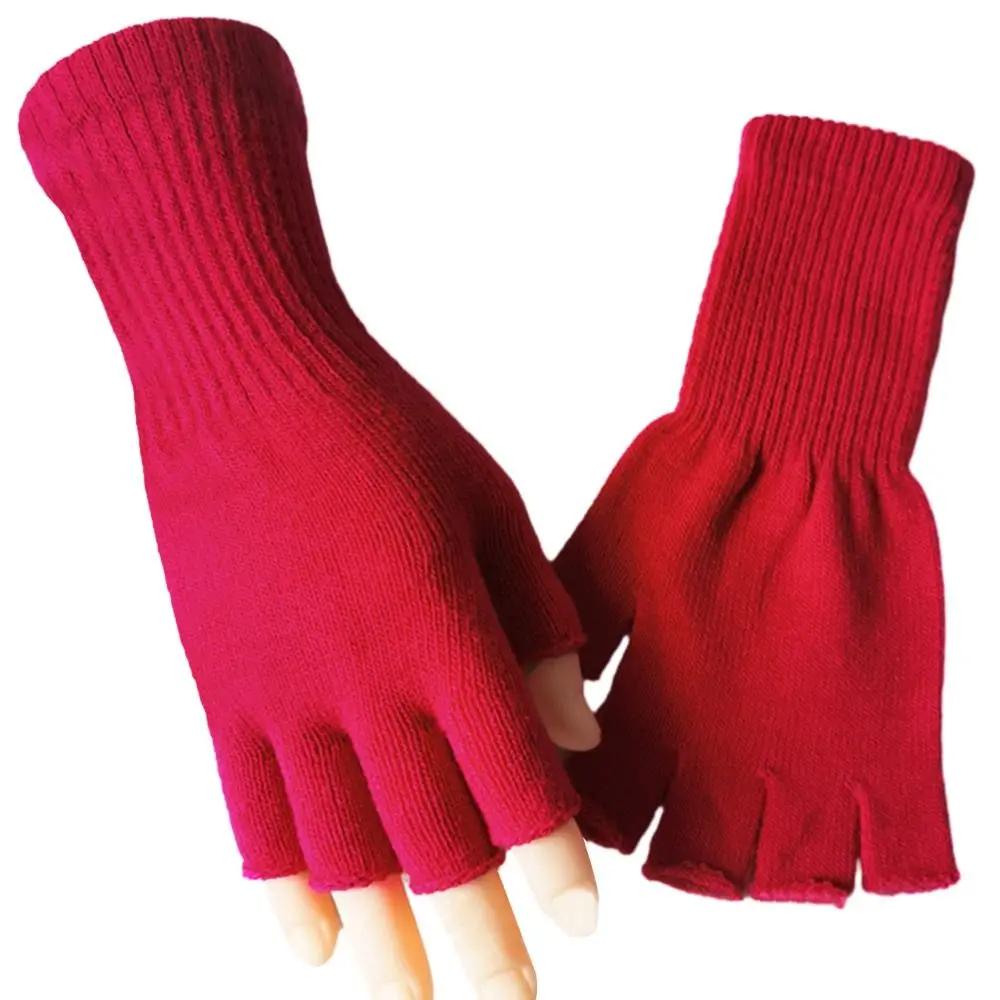 Striped Stripey Unisex One Size Fingerless Gloves Gothic Knitting Fingerless Gloves Winter Warm Elastic Comfortable Gloves