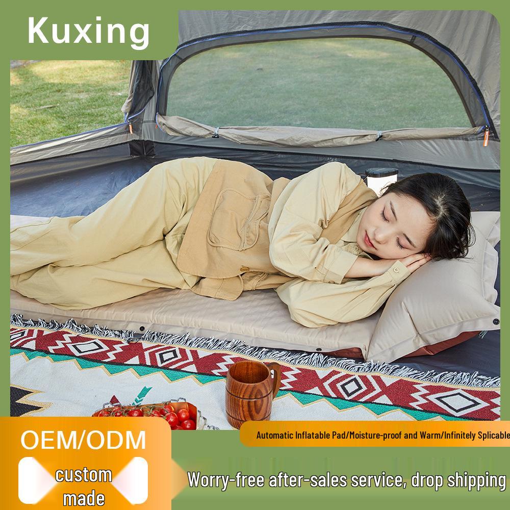 

Polka Dot Automatic Inflatable Camping Mattress: Outdoor Air Bed & Picnic Mat