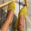 Knitted Women's Shoes with Breathable Soft Sole New Comfortable Pointed Flat Bottom Shallow Mouth, One Foot Casual Single Shoe