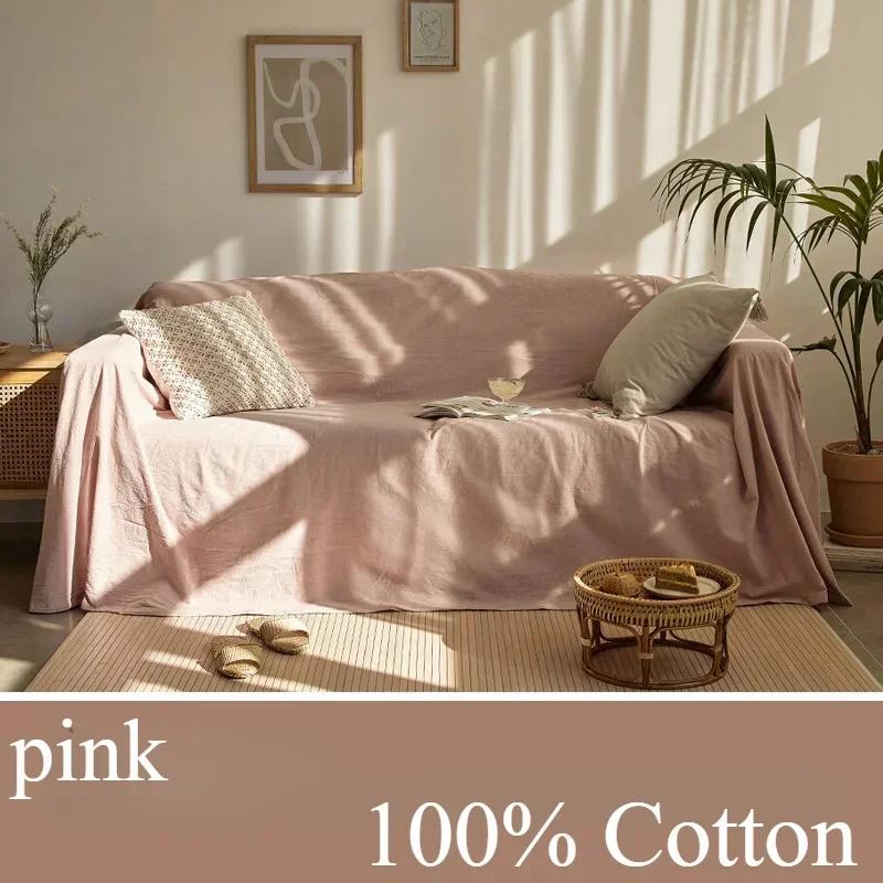 

Woven 100% Cotton Sofa Cover Blanket Sofa Towel for Living Room Furniture Dapestry Couch Four Seasons General Cover funda sofá 130x180cm рожевий