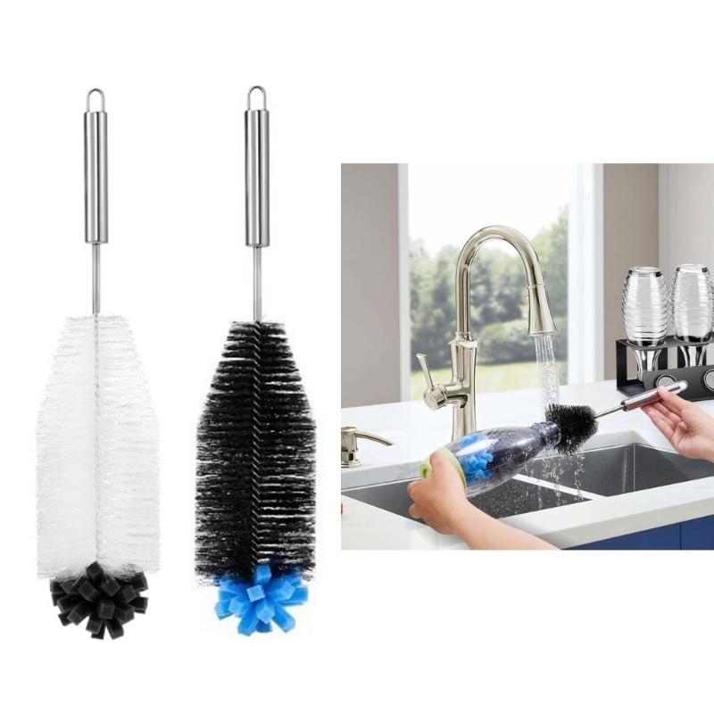 Stainless Steel Long Handle Cleaning Brush For Bottles Vases Teapots Corrosions Resistant Soft Bristles Home Essential
