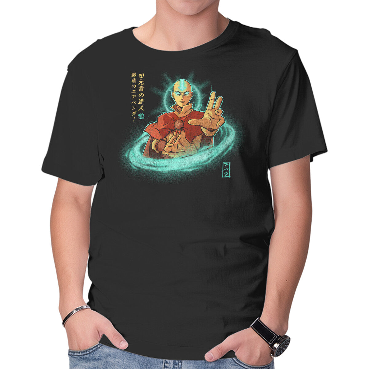 Unisex Crew Neck T-Shirt The Legendary Airbender Graphic Short Sleeve Casual Tee XS