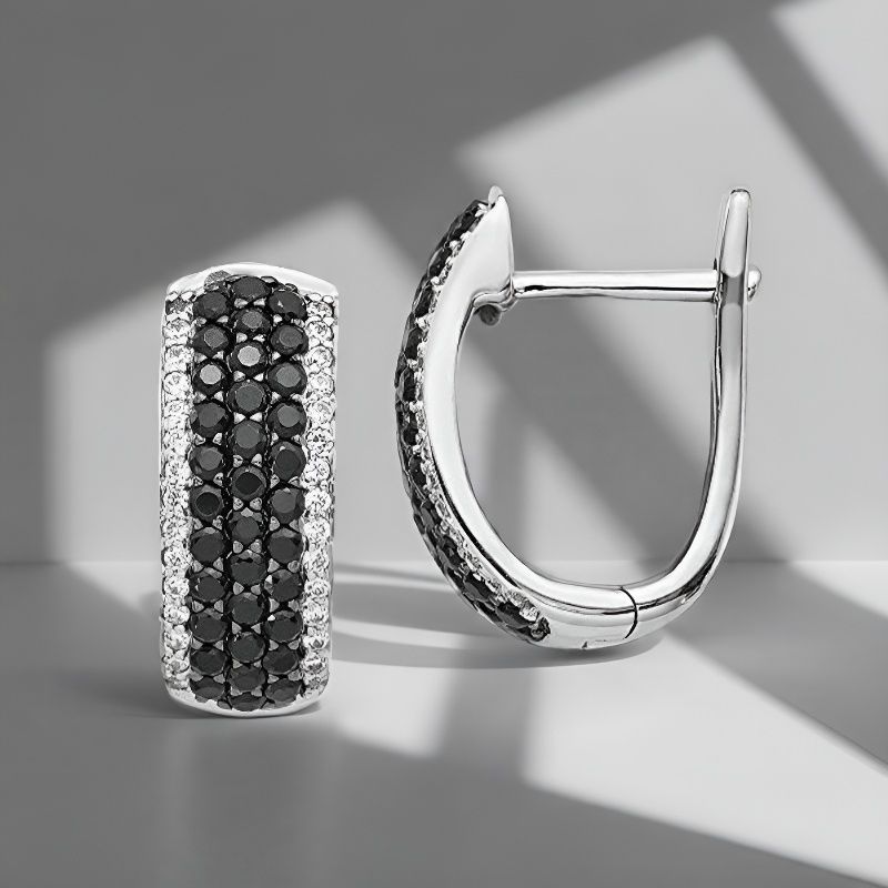 2025 Shi Europe and the United States with the same type of cubic zirconia earrings, men and women ins trend simple