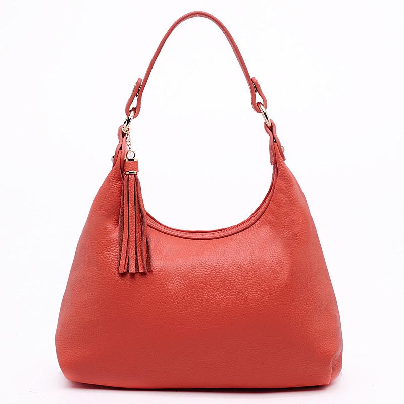 

Повседневная женская сумка через плечо с кисточками, сумка-мессенджер Dumpling Bun, верхний слой из натуральной кожи, женская сумка арбуз красный
