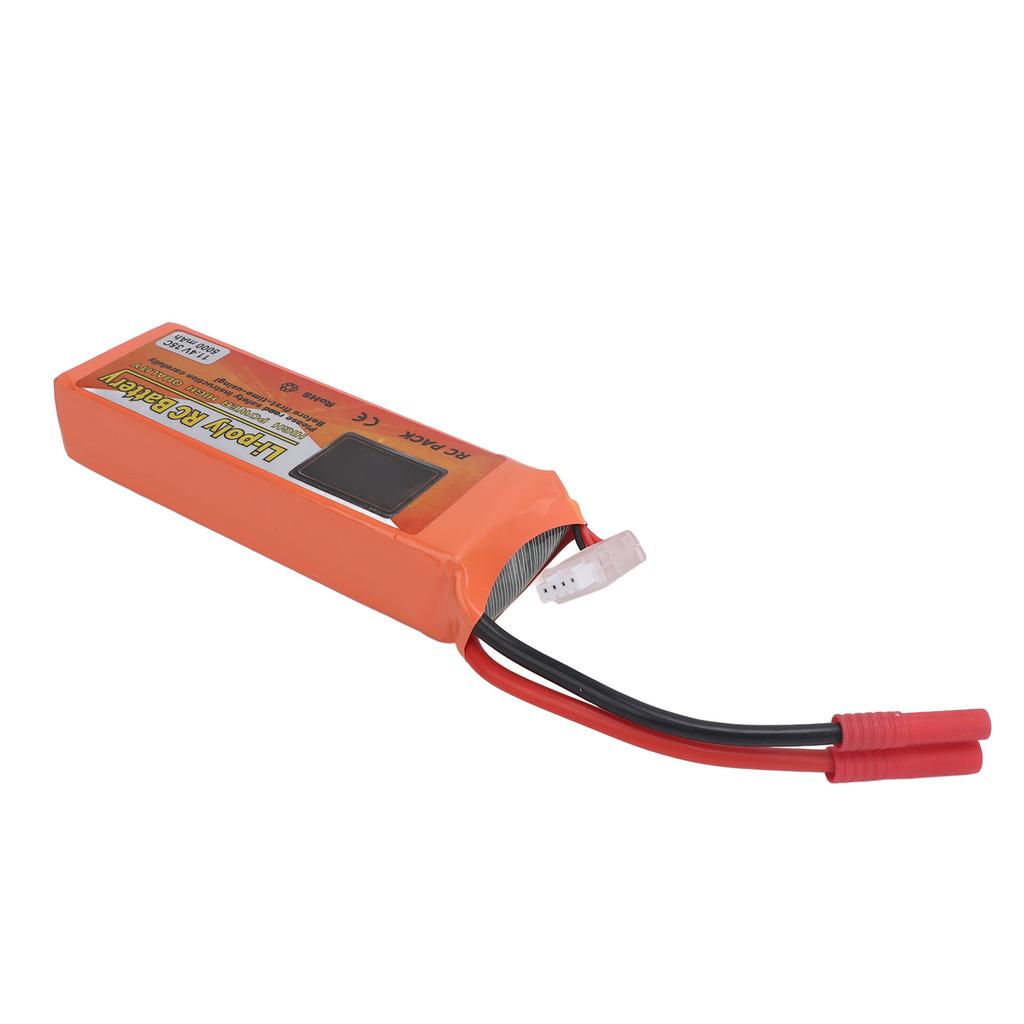 RC Lithium Battery 11.4V 5000mAh 3S 35C RC Car Lithium Battery with Banana 4.0 Plug for RC Car Truck Vehicle