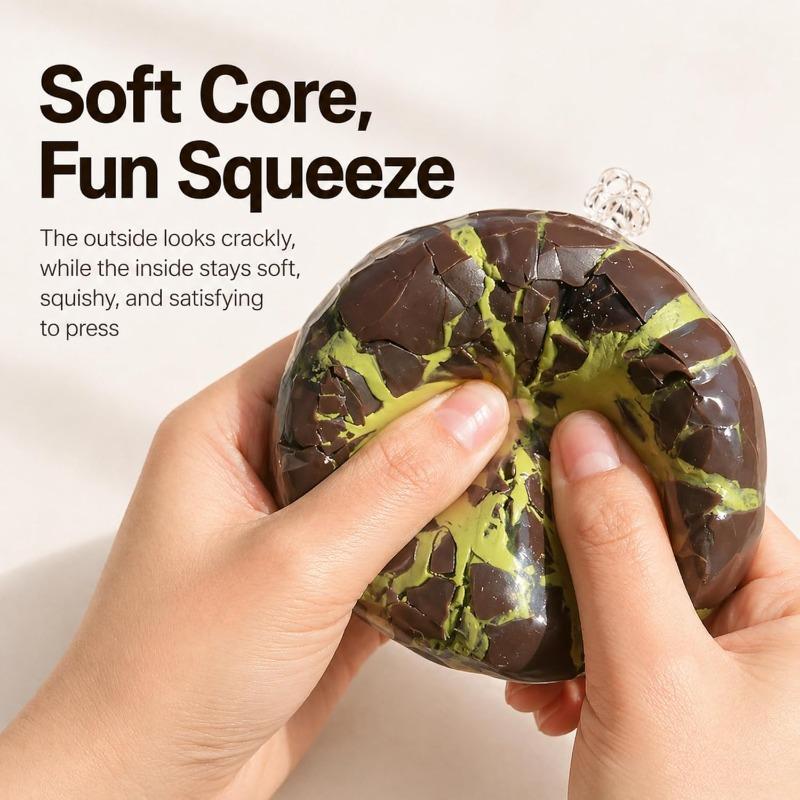 Wax Cracking Squishy, Crunchy Chocolate Squishy Ball, Soft Sensory Squeeze Toy for Stress Relief