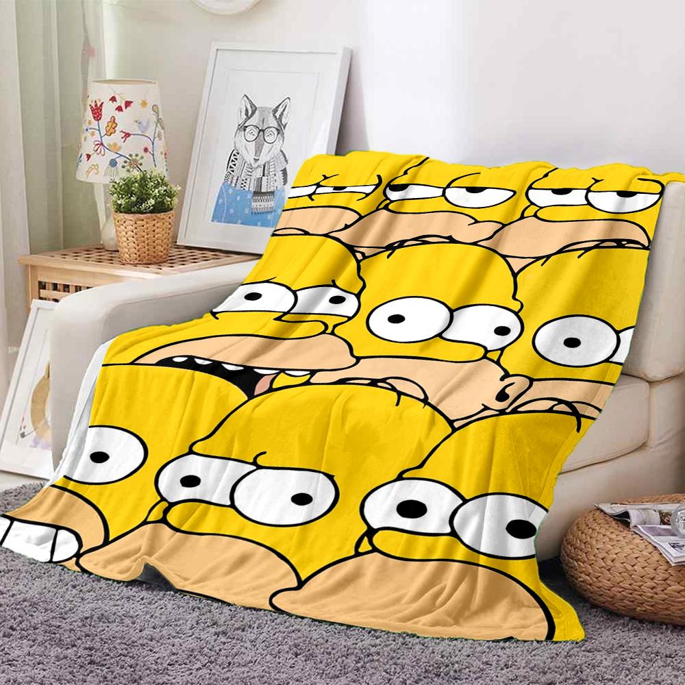 1Pc Simpson Family Portrait Blanket Soft And Comfortable Casual Warm Camping Travel Christmas Halloween Xmas Gift Em9241