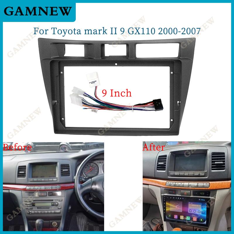 9 Inch Car Frame Fascia Adapter Canbus Box Decoder Android Radio Dash Fitting Panel Kit For Toyota Mark 2 GX110 2000-2007