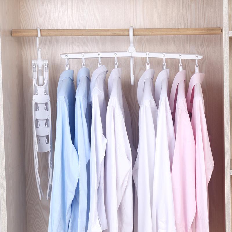 Multi-function Folding Clothes Hanger Travel Drying Rack Home Non-slip Windproof Drying Rack Shirt Storage Rack Closet Organizer