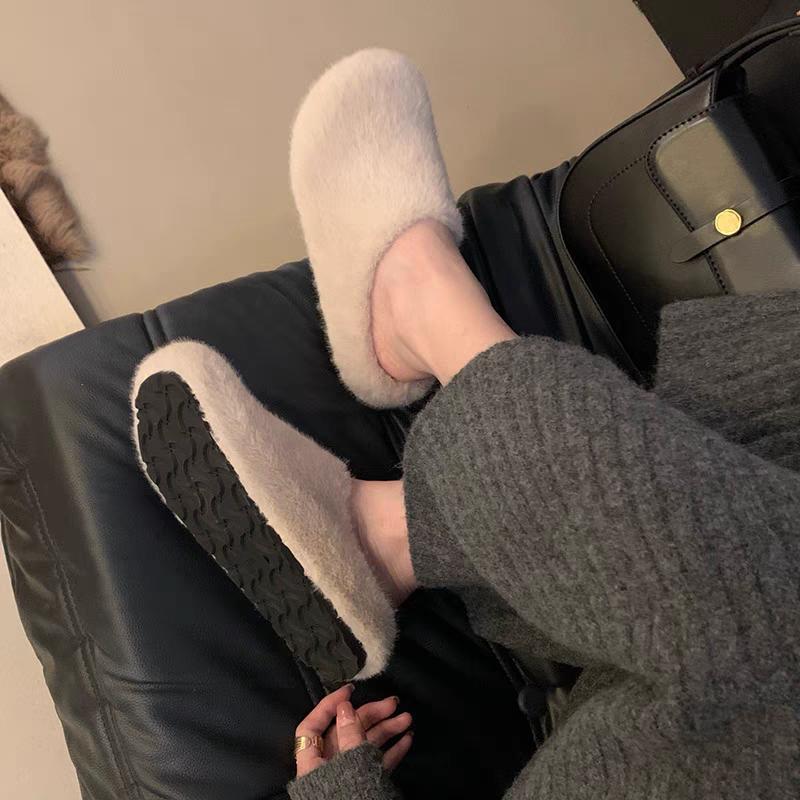 Fashion New Style Fashion Leopard Women Winter Home Fur Slippers Non-Slip Soft Warm House Indoor Bedroom Couple Girl Women's Floor Shoes
