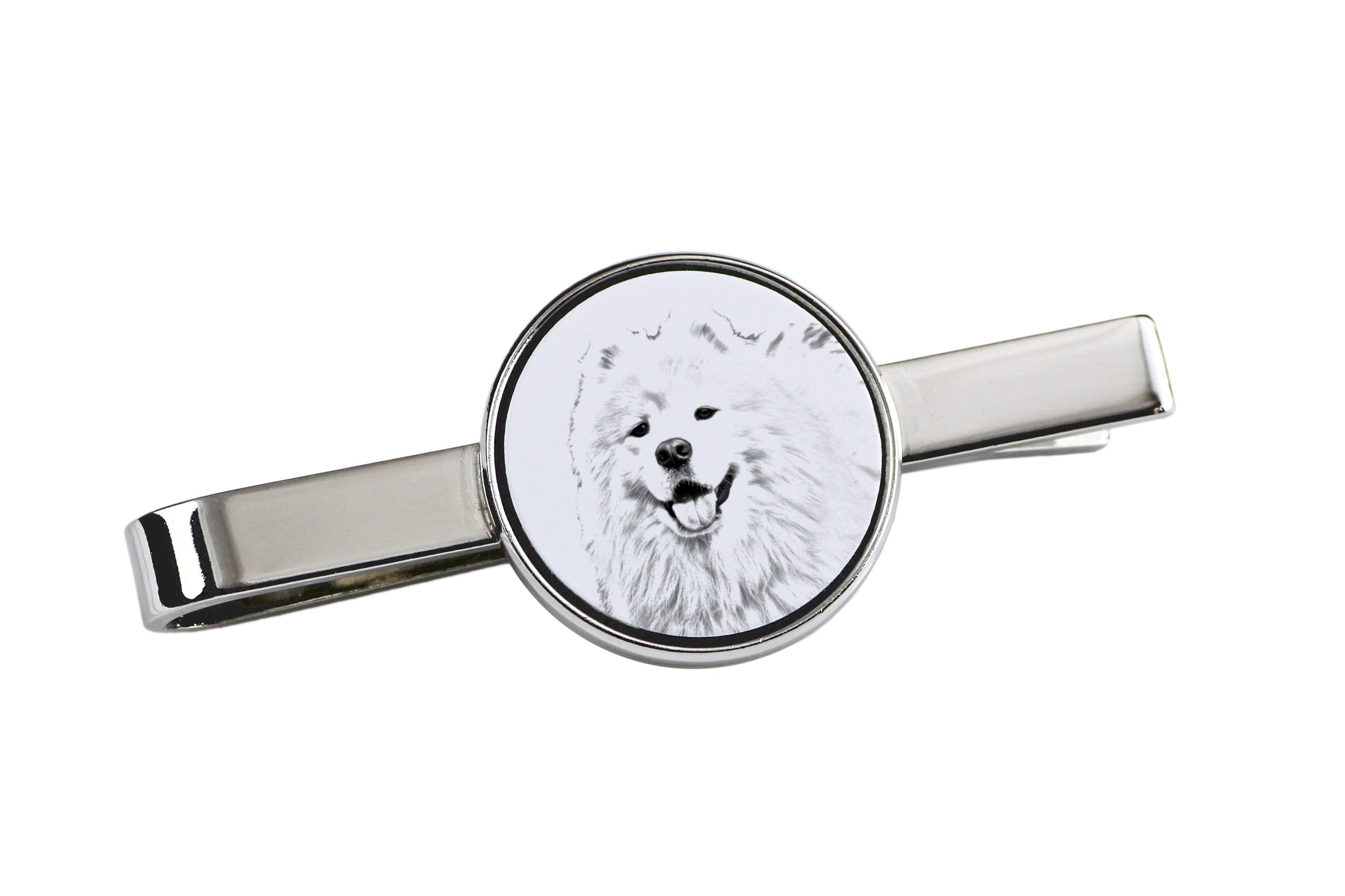 

Samoyed, Bjelkier, Samoiedskaya Sobaka - tie clip with a dog, personalized tie clip, a unique gift for a man from the Art-Dog brand срібний