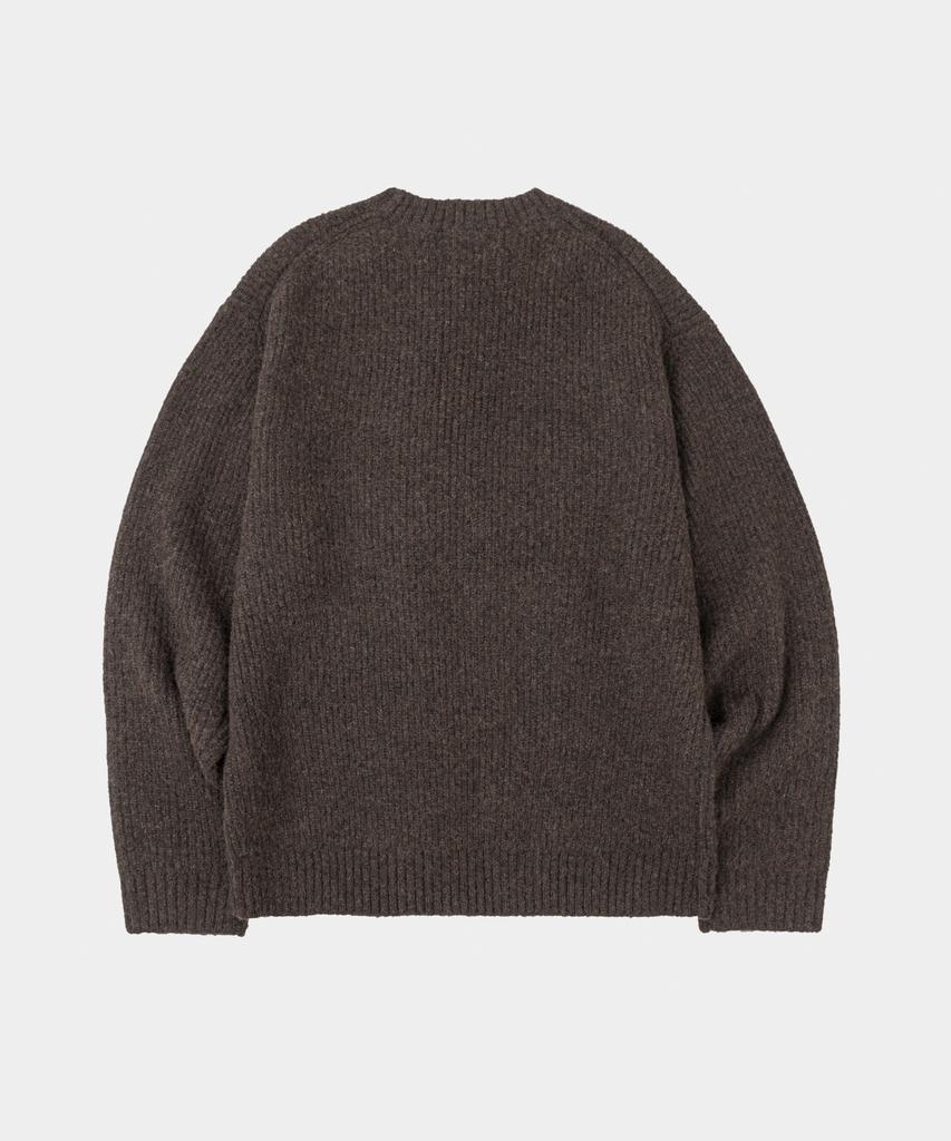 LETTERCOMO Heavy Rush Wool Round Knit Brown