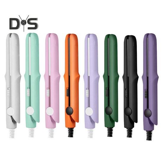 Mini ferro arricciacapelli a doppio scopo 2 in 1, ferro arricciacapelli, piastra per capelli, riscaldamento rapido, portatile, da viaggio, per donne, capelli corti e lunghi.