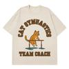 Lustige Katzen-Gymnastik Lustiges Meme T-Shirt Herren Damen Mode Kurzarm Baumwolle Harajuku Locker Übergröße T-Shirts Streetwear Tops