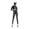 Bodysuit Sexy Cosplay Costume Halloween Black Pvc Leather Suit Zipper Catsuit
