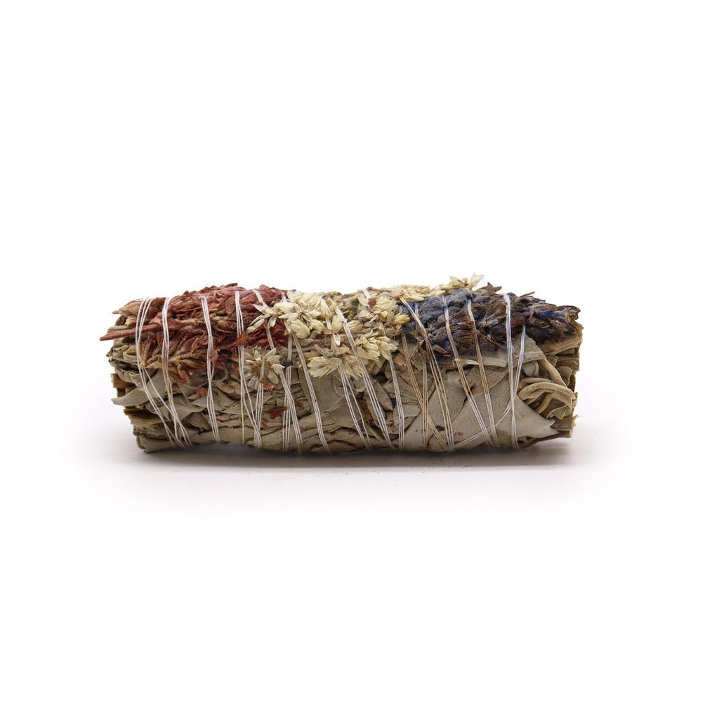 White Sage Smudge Stick With Lavender And Mullein