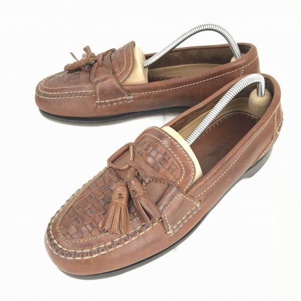 

USA Johnston & Murphy Leather Tassel Kilt Loafers [28.5/Brown] Business Shoes(USED)