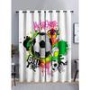 Futebol Graffiti Arte Esportes Futebol Cortinas de Janela Para Sala de Estar Crianças Quarto Banheiro Cozinha Porta Decoração de Casa Gancho 2Pcs