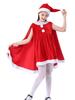 MiniAya Santa Cosplay Costume for Girls, Christmas Outfit with Cape and Hat, Cute Red and Green Poncho, Fluffy Santa Claus Costume for Girls, Perfect