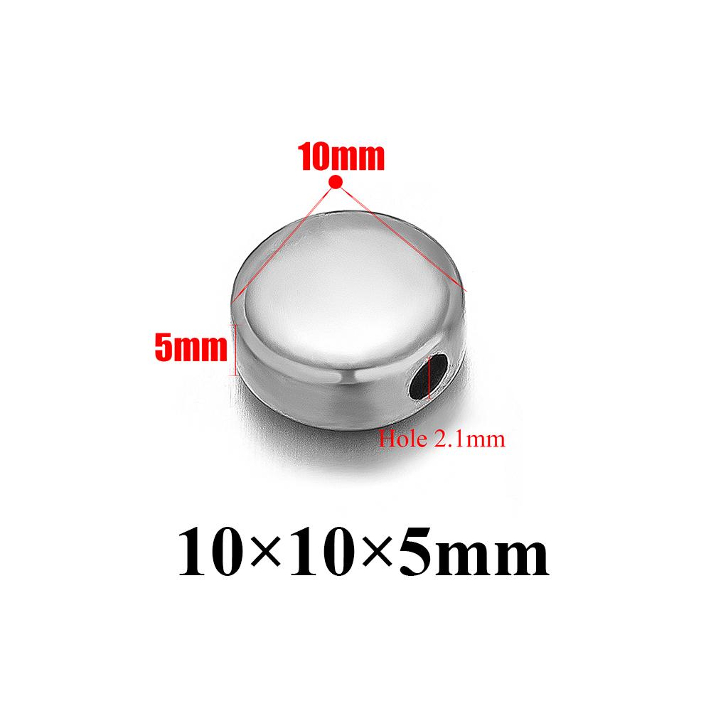 10Pcs Stainless Steel  8mm 10mm Star Heart Spacer Beads Bracelet Findings Women Necklace Earrings Making DIY Jewelry Accessories