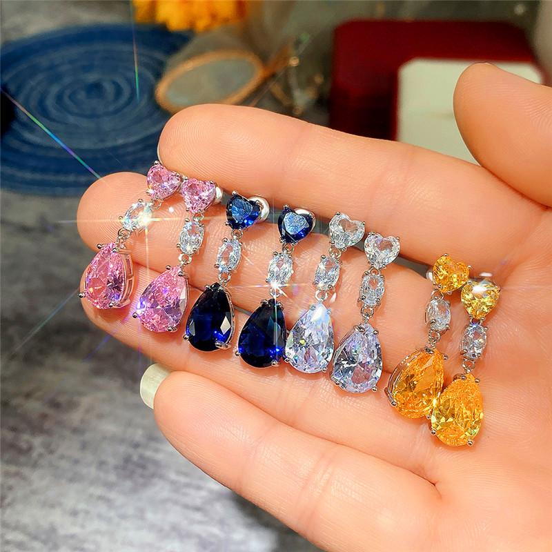 BELLA BOX Einfache elegante Tropfenohrringe für Frauen, Hochzeit, Liebe, Accessoires, ästhetische Dame, baumelnde Ohrringe, ausgefallenes Geschenk, Modeschmuck