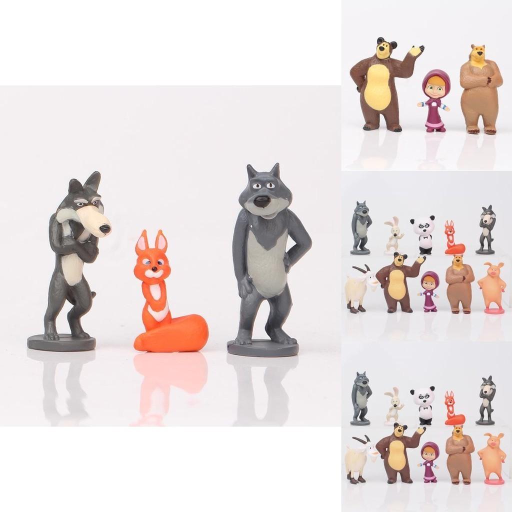 Adorable Masha And The Bear Action Figure Set Perfect For Cake Toppers And Playtime Fun