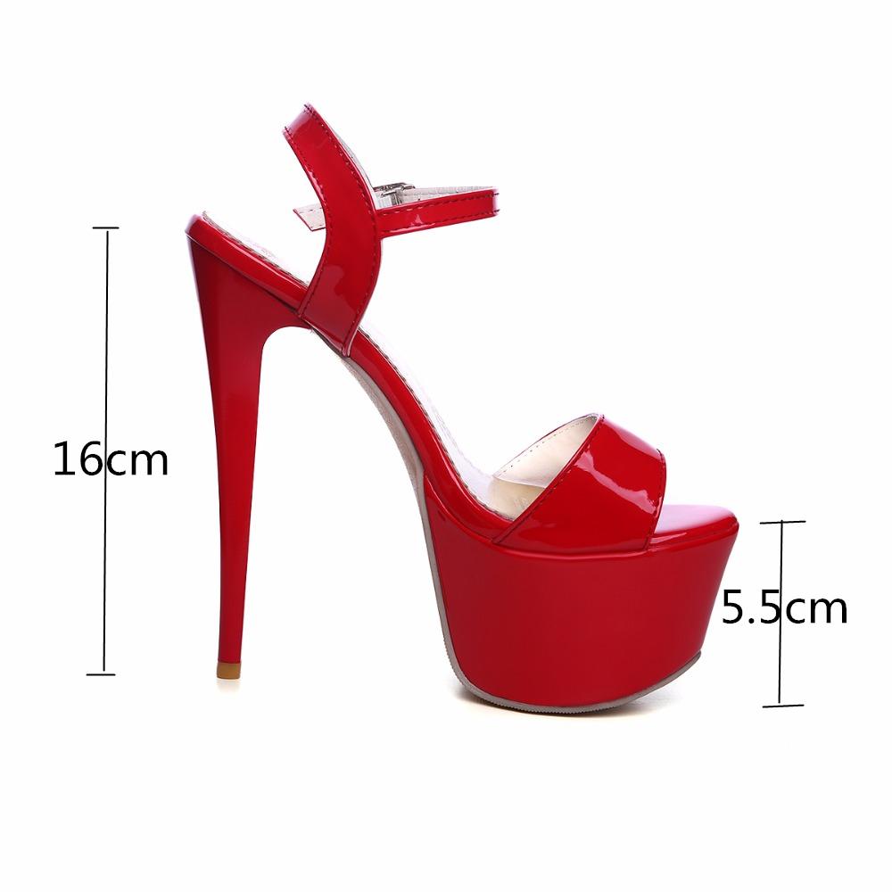 Fashion Summer Women Sandals Platform Flip Flops Sexy Red White Extreme 16cm High Heels Luxury Party Wedding Dance Shoes Lady Large Size