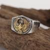 Retro Poseidon Compass Ring Silver-Plated Adjustable Hexagram Opening Jewelry Gift for Men and Women Hip-Hop Trend