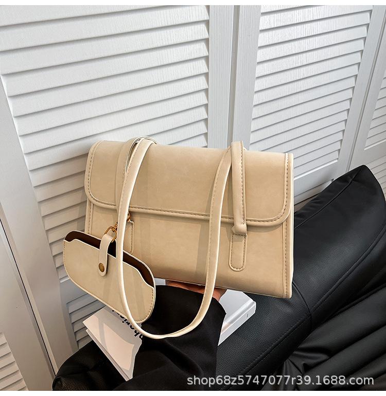 Fashion Light Luxury Simple Underarm Bag Women's 2025 New Large-capacity One-shoulder Small Square Bag Casual Retro Commuter Bag
