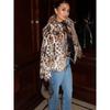 Leopard Faux Fur Coat Women Short Autumn Winter Plush Stand Collar Panelled Jacket Female Warm Stylish Outerwears Lady Casual