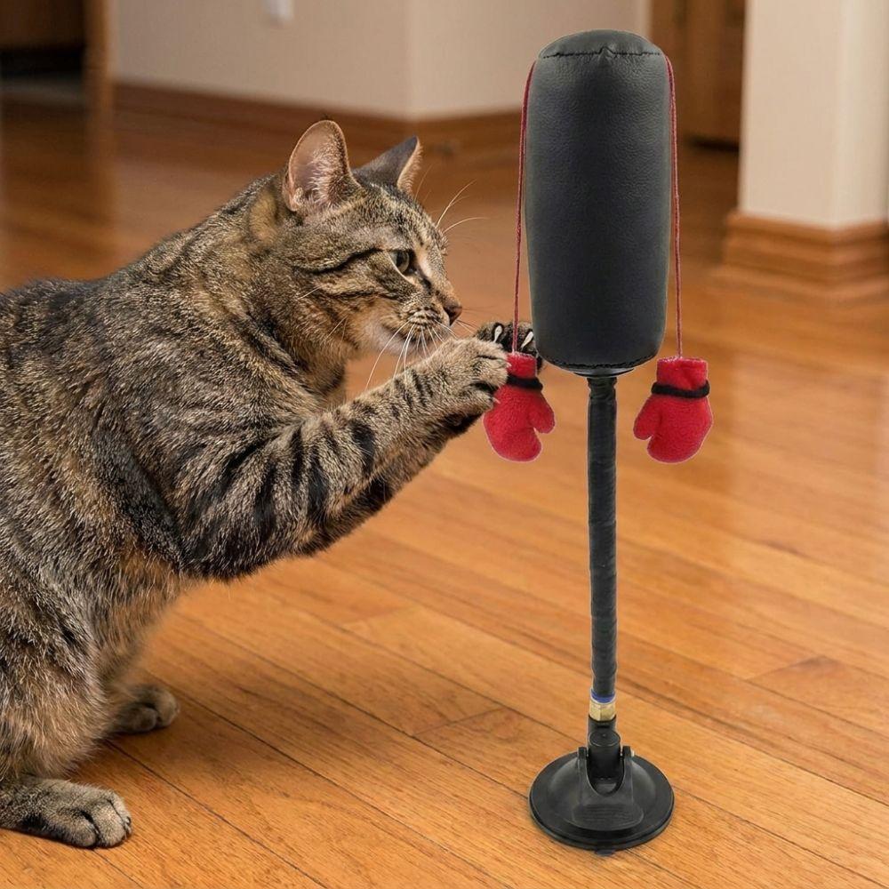 Suction Cup Cat Boxing Toy Self-standing Cat Boxing Game Pet Punching Bag Toy Kitten Teasing