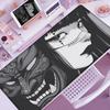 Kawaii Black & White Anime Girl Table Mat Large Mouse Pad Office Keyboard Lock Edge Desk Mat Gamer Accessories Non-slip Mousepad