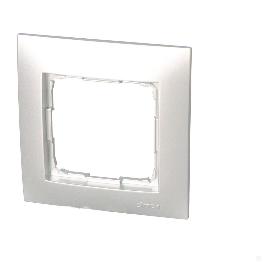 Single universal frame IP20 / IP44, matt silver Simon54