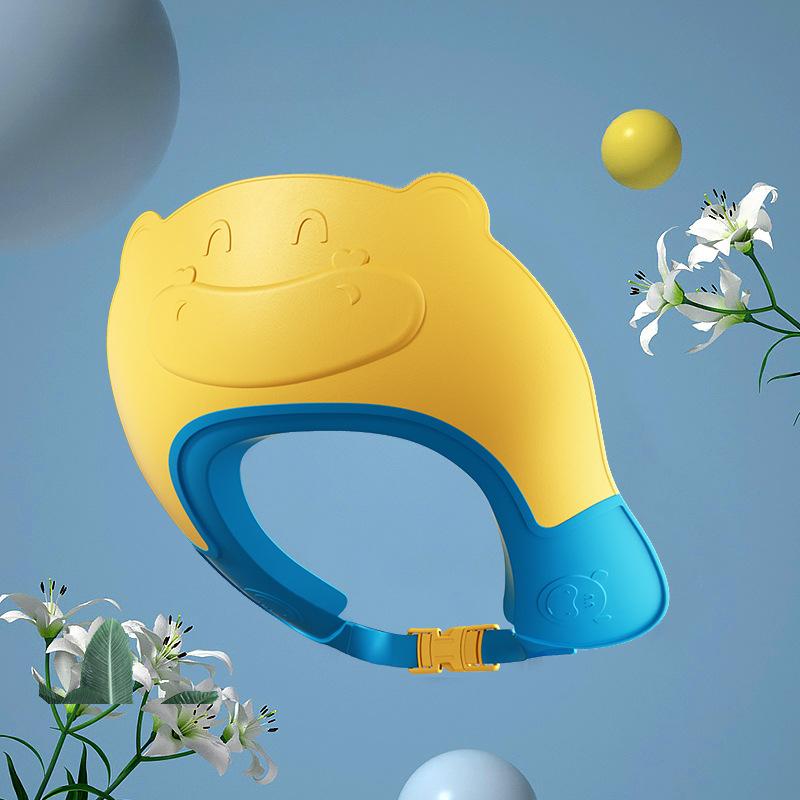 

Baby Swim Shower Cap Bath Shampoo Eye Protection Head Water Cover Baby Care Wash Hair Adjustable Shower Cap For 0-6 Years Kids