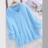 Hot Item Solid Color Long Sleeved Hooded Fuzzy Double-sided Plush Hoodie Pajamas for Women Hoodies