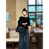 Korean-Style Waist-Slimming Knit Sweater for Women - Spring & Autumn
