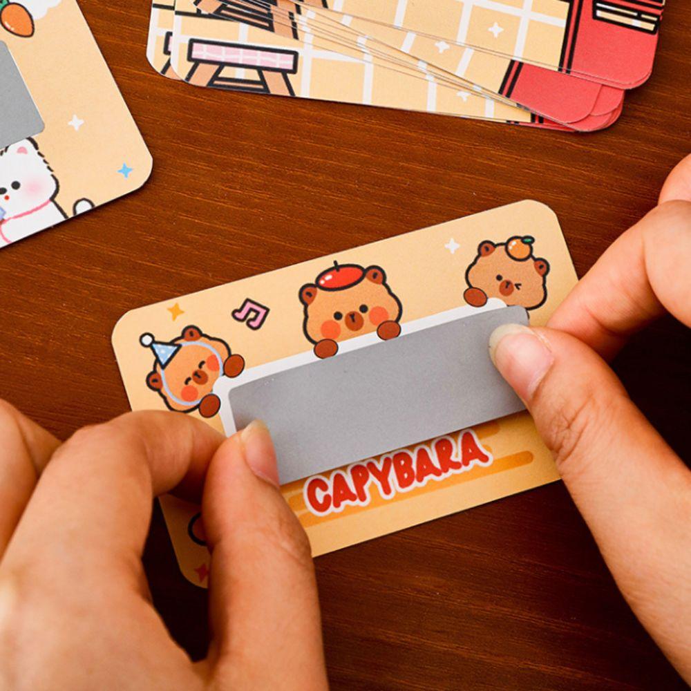 10Pcs Anniversary Vouchers Tickets Capybara Surprise Lucky Cards Scratch-off Cards  Decoration
