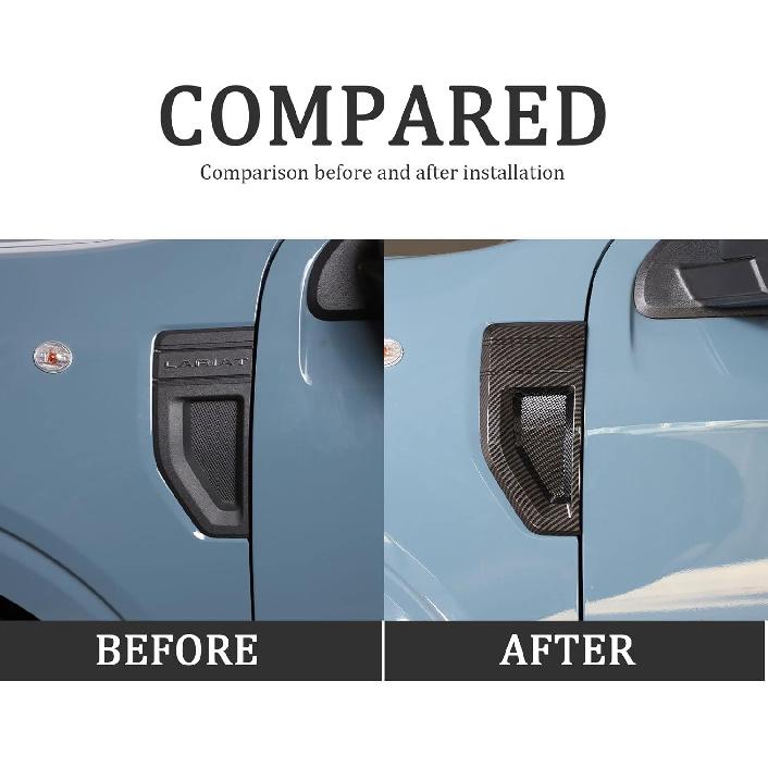 Door Front Side Fender Vents Air Outlet Cover Trim Compatible with Ford Maverick 2022-2025, Car Exterior Decoration Accessories (Carbon Fiber