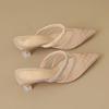 Ladies' Summer High-end Mesh Pointed French High-heeled Sandals