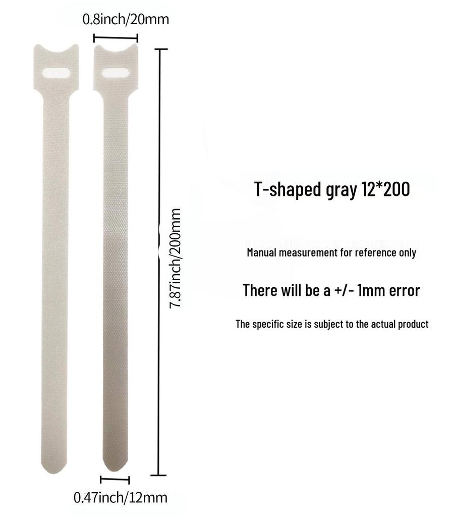 Nylon T-Type Self-Adhesive Hook and Loop Cable Ties